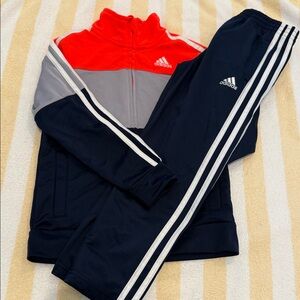 Adidas Kids Orange and Navy Jogger Set